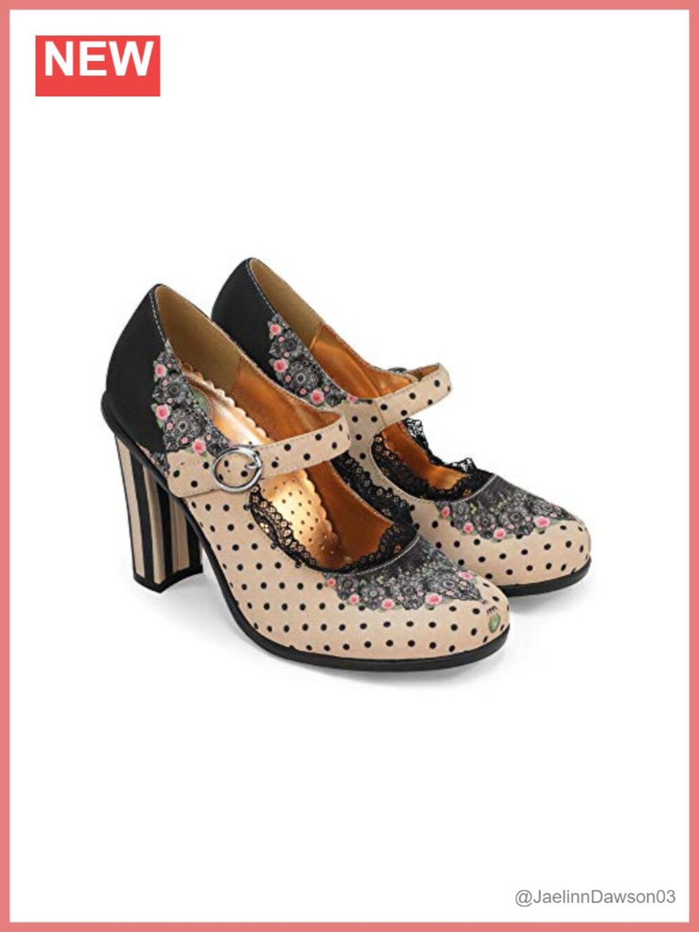 Vegan Women's Mary Jane Pumps High Heel with Cushioned Insole 3.9 Inch
